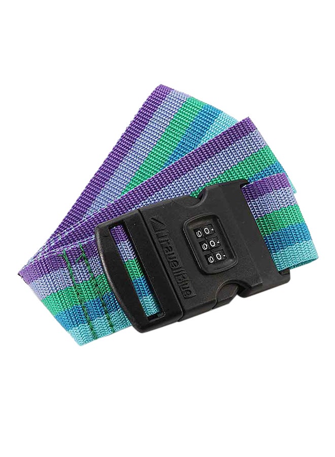 Travel Blue - 3 Dial Combination Polyester Security Luggage Belt Blue/Green/Purple - Image 1