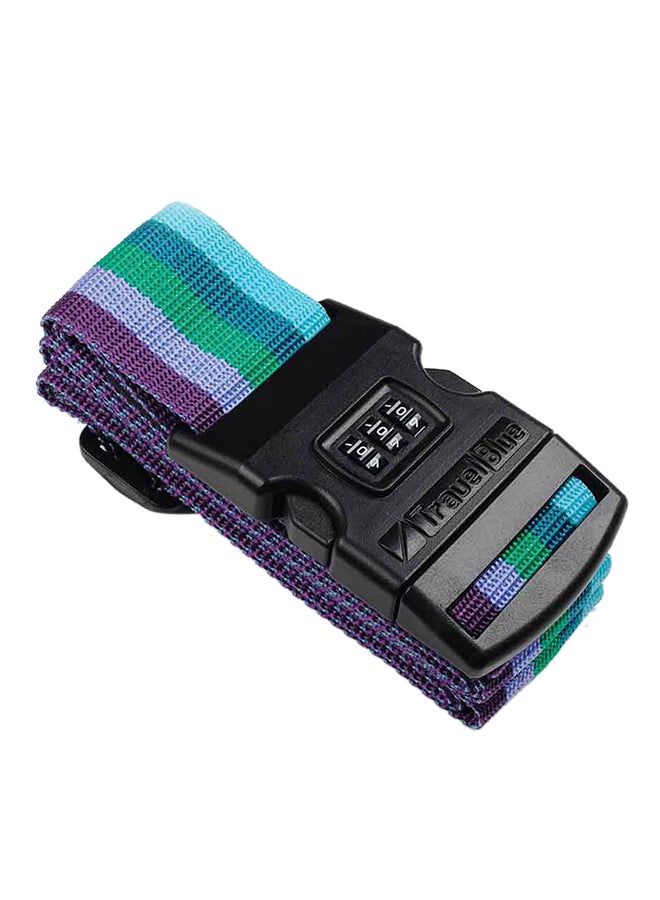 Travel Blue - 3 Dial Combination Polyester Security Luggage Belt Blue/Green/Purple - Image 1