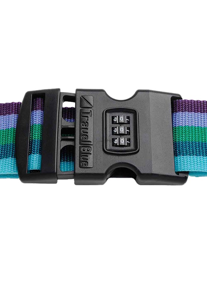 Travel Blue - 3 Dial Combination Polyester Security Luggage Belt Blue/Green/Purple - Image 1