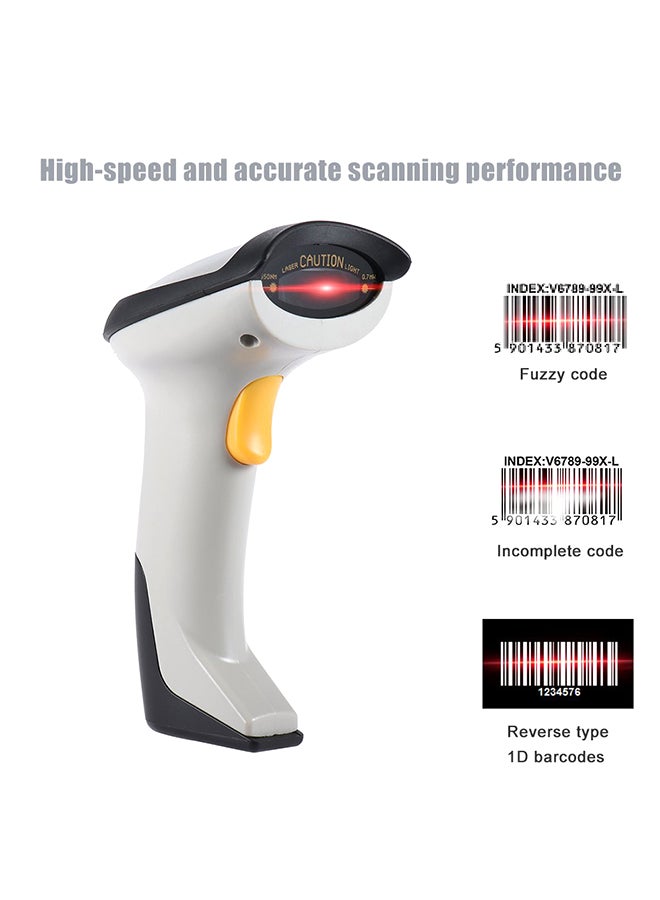 Generic Automatic Wireless  Handheld  Barcode Scanner White  - Image 3