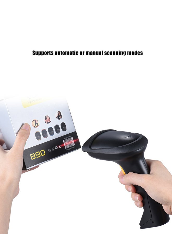 Generic Automatic Wireless  Handheld  Barcode Scanner Black  - Image 2
