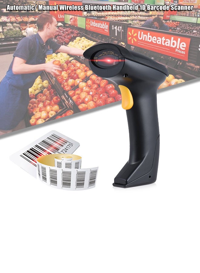 Generic Automatic Wireless  Handheld  Barcode Scanner Black  - Image 4