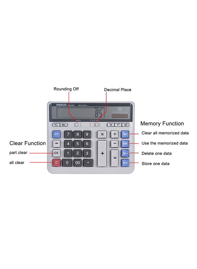Generic Electronic Calculator Deep Grey  - Image 2
