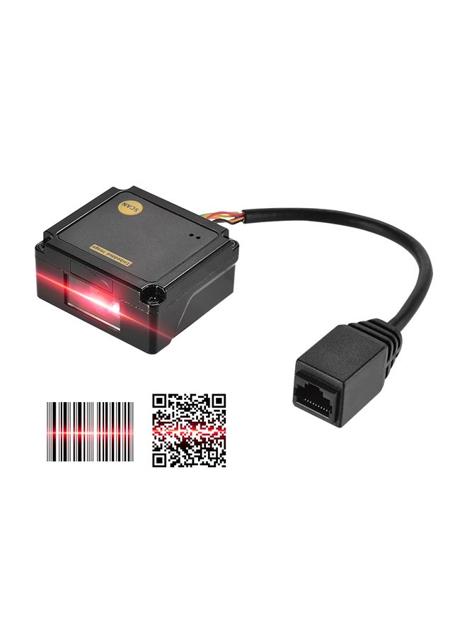 ماسح باركود مدمج مع واجهة USB أسود - Image 1