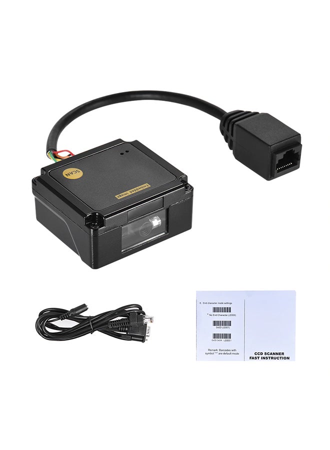 ماسح باركود مدمج مع واجهة USB أسود - Image 2