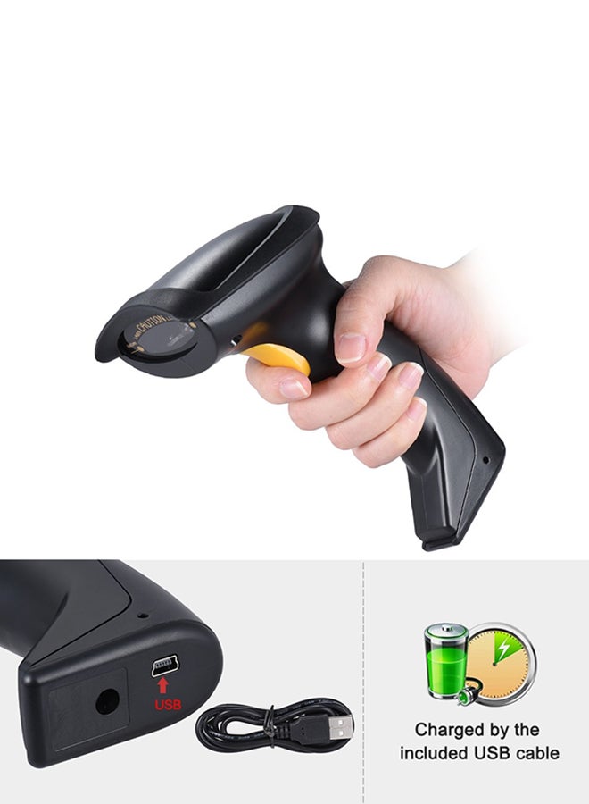 ماسح رمز شريطي أوتوماتيكي لاسلكي أسود - Image 2