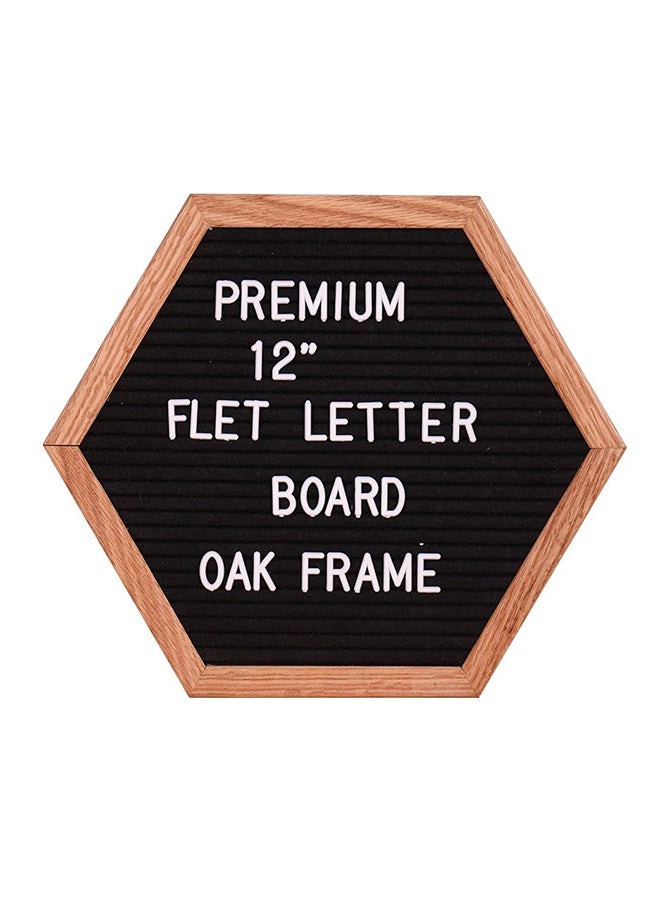 Generic Hexagon Oak Framed  Decor Board With Changeable Letters Black/Brown  - Image 3