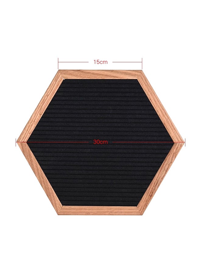 Generic Hexagon Oak Framed  Decor Board With Changeable Letters Black/Brown  - Image 2