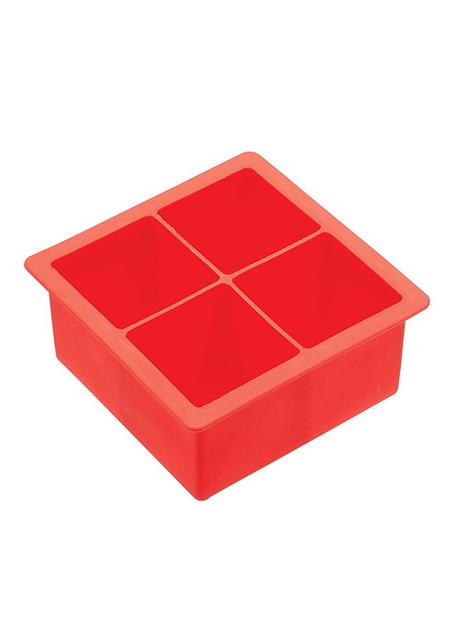 Bc Silicone Jumbo Ice Cube Tray Red 10.9 X 10.9 X 4.9 Centimeter