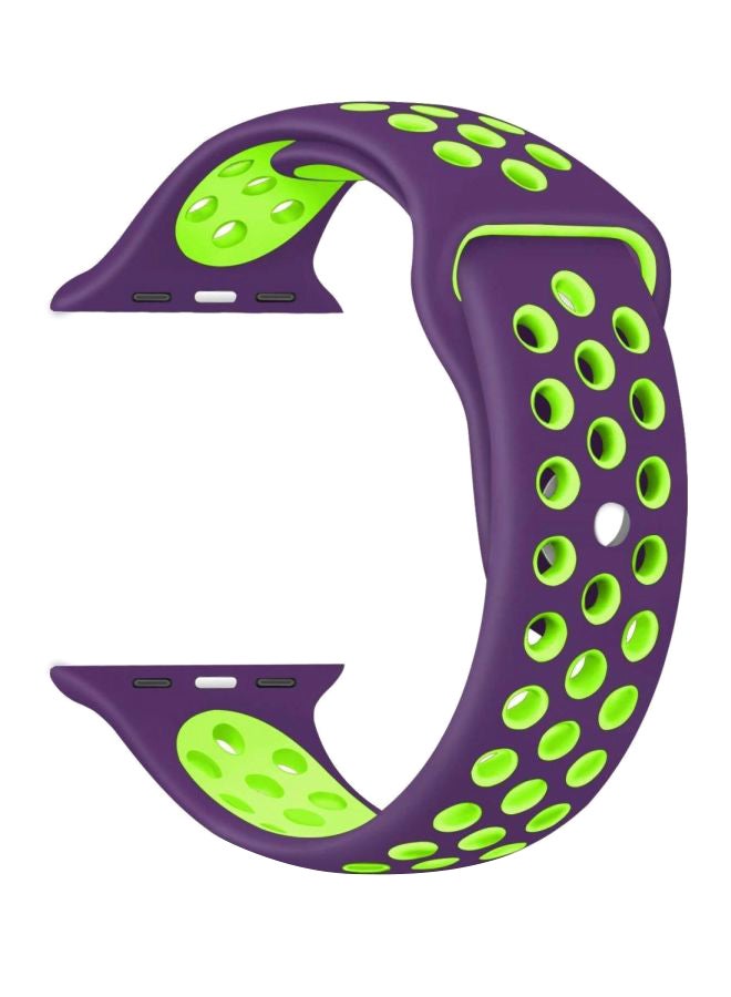 Liger Silicone Bracelet For Apple Watch Series 1 / 2 / 3 / 4 / 5 Purple/Green - Image 1