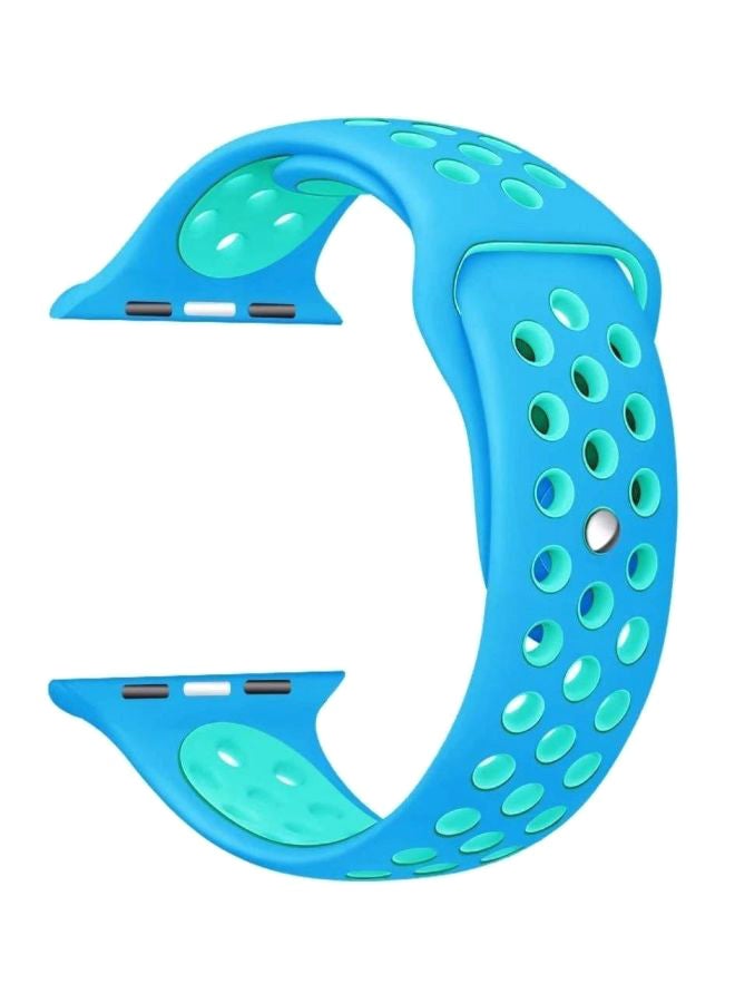 Liger - Replacement Silicone Watch Bracelet For Apple Watch Series 1 / 2 / 3 / 4 / 5 Blue - Image 1