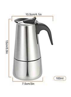 Generic Percolator Coffee Maker Mocha Pot 100.0 ml H18576-1 Silver  - Image 4