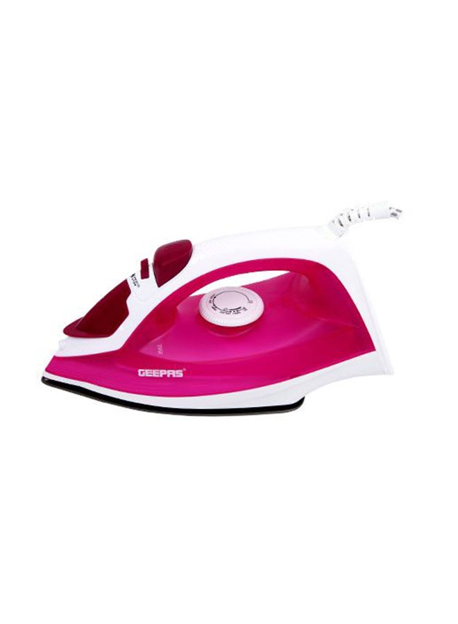 Steam Iron- Non-Stick Coating Plate 1300W & Adjustable Thermostat Control | 210ML Water Tank & Steam Shot for Crease Free Clothes | 2 Years Warranty 1300.0 W GSI7808 Pink 