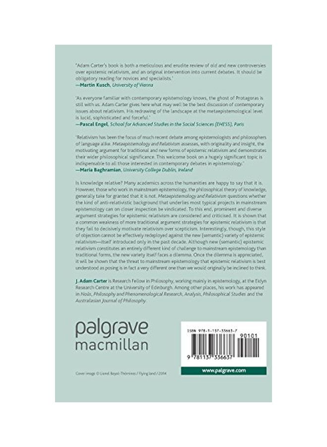 Metaepistemology And Relativism hardcover english - 02 Apr 2016  - Image 3