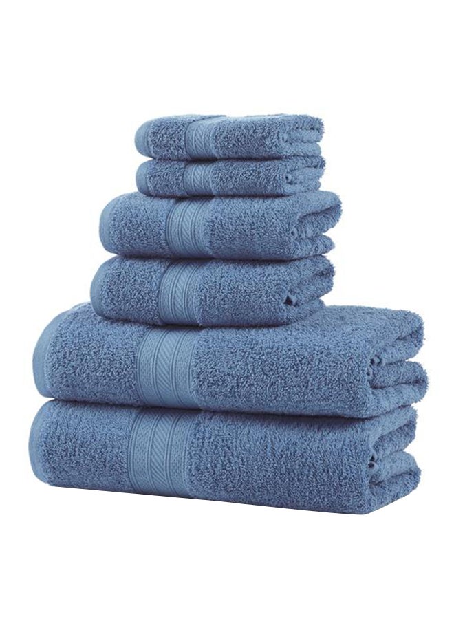 Indigo 6-Piece Cotton Towel Set Blue 