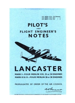 Air Ministry Pilot's Notes: Lancaster I III And X Paperback English - July 1, 1972 - v1550740765/N21329915A_1