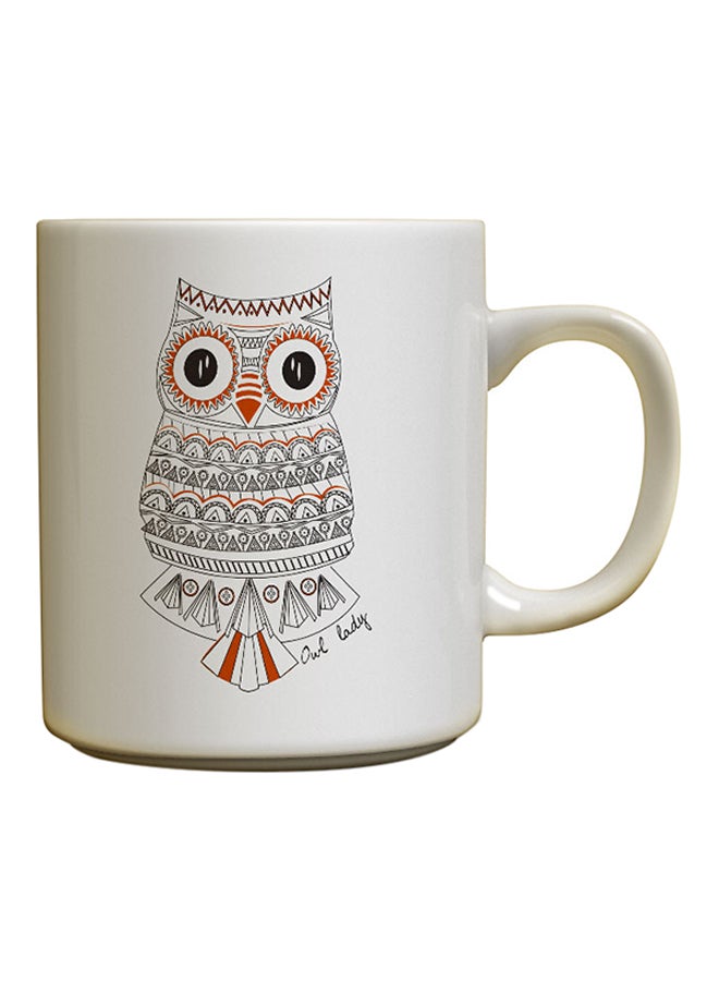 ديكالاك قدح سيراميك بتصميم بومة متعدد الألوان