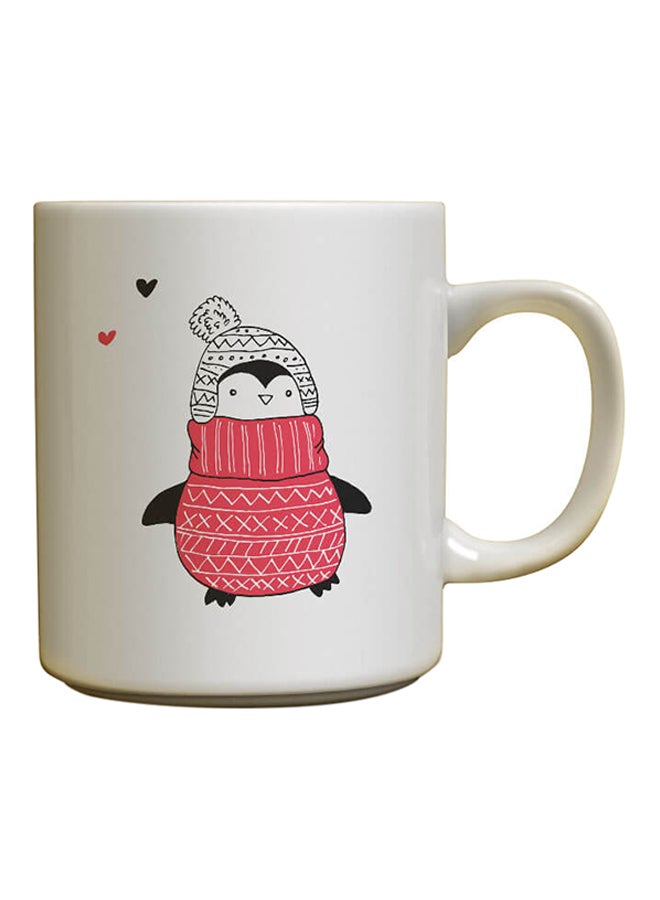 Decalac A Penguin In Wool Clothes Design Ceramic Mug Multicolour 
