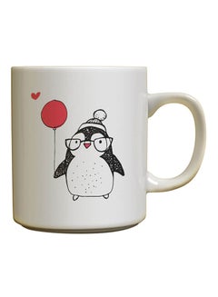 Decalac Penguin And A Balloon Design Ceramic Mug Multicolour 
