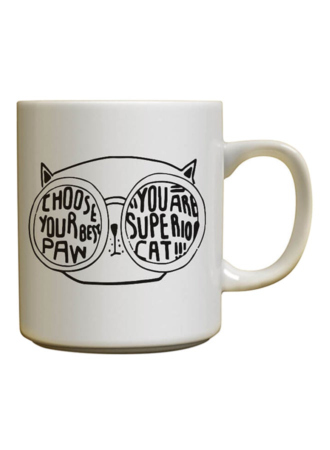 Decalac Cat Design Ceramic Mug White
