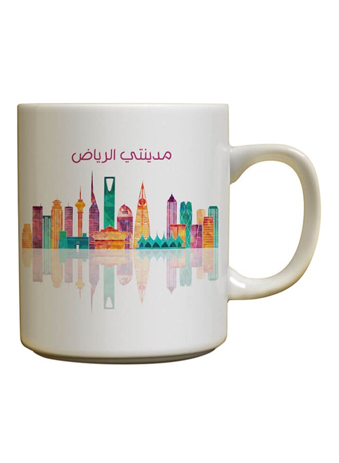 Decalac Cities Of Riyadh Design Ceramic Mug Multicolour 
