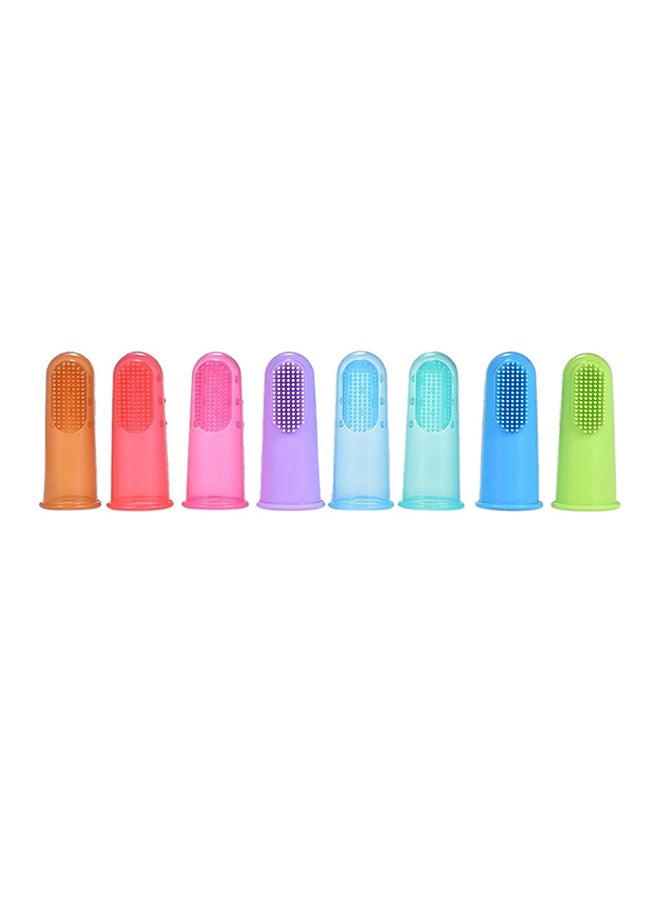 8-Piece Toothbrush Finger Cover Set For Cats And Dogs Multicolour 5.5x2x2centimeter - Image 1