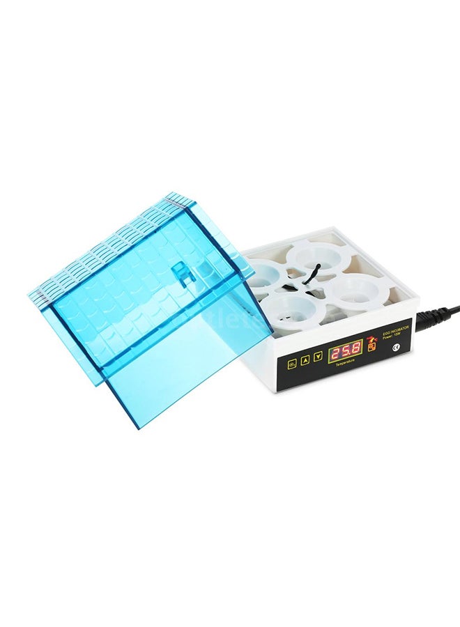 2-Piece Intelligent Automatic Egg Incubator Set Blue/White 11x11x11.5cm - Image 1