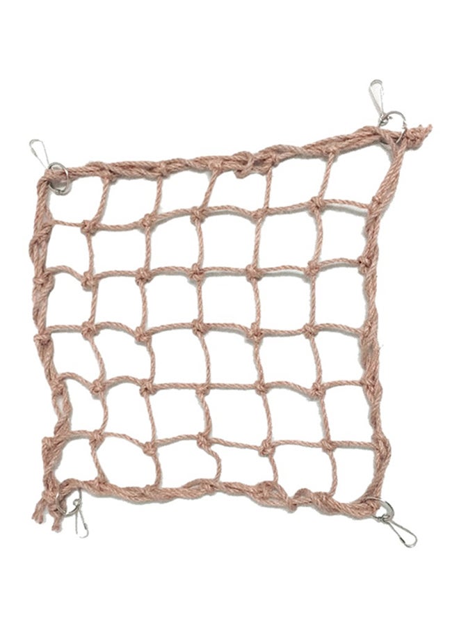 لعبة بنمط أرجوحة شبكية للطيور مع خطافات بني