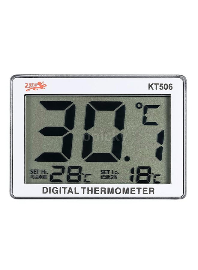 ميزان حرارة رقمي لحوض السمك بشاشة LCD صغير فضي - Image 1