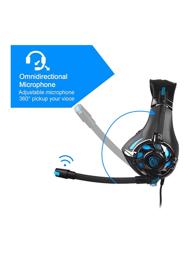 Sades - SA-708 Wired Over-Ear Gaming Headphones With Mic - Image 1