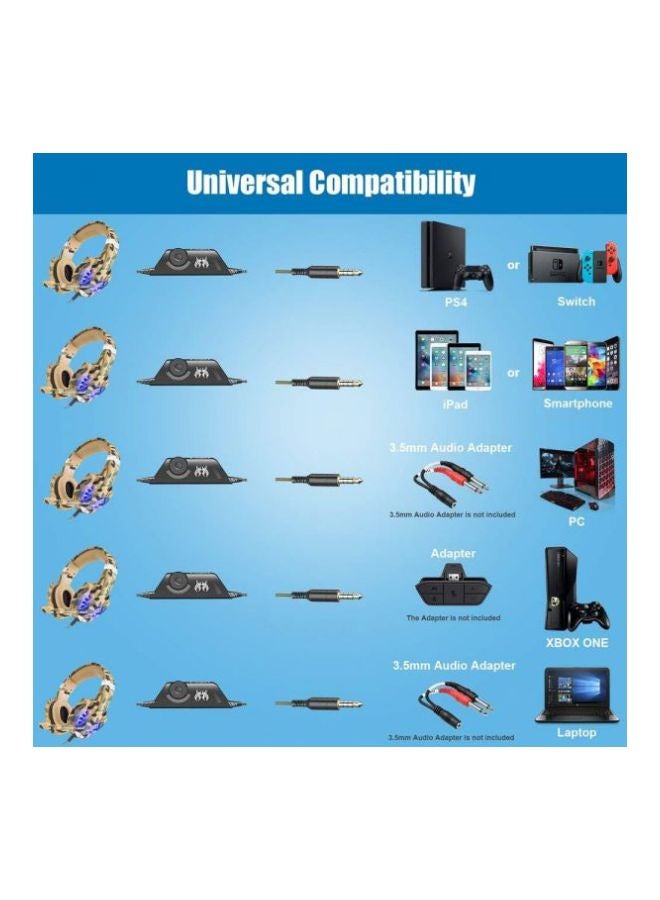 onikuma Over-Ear Gaming Wired Headset With Mic For PS4/PS5/XOne/XSeries/NSwitch/PC  - Image 4