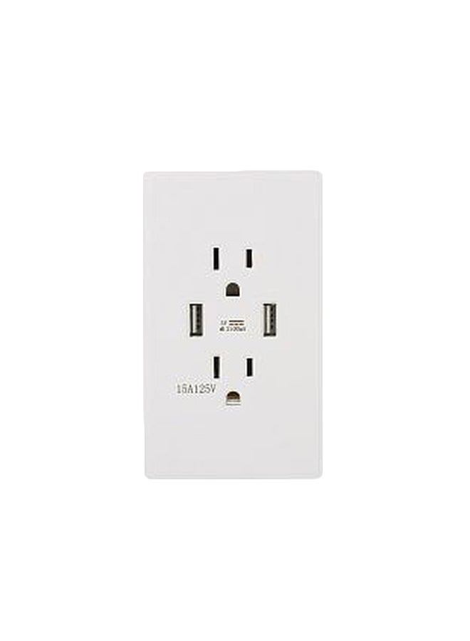 Multi-Port Charging Socket White 11.68x6.6x4.06cm