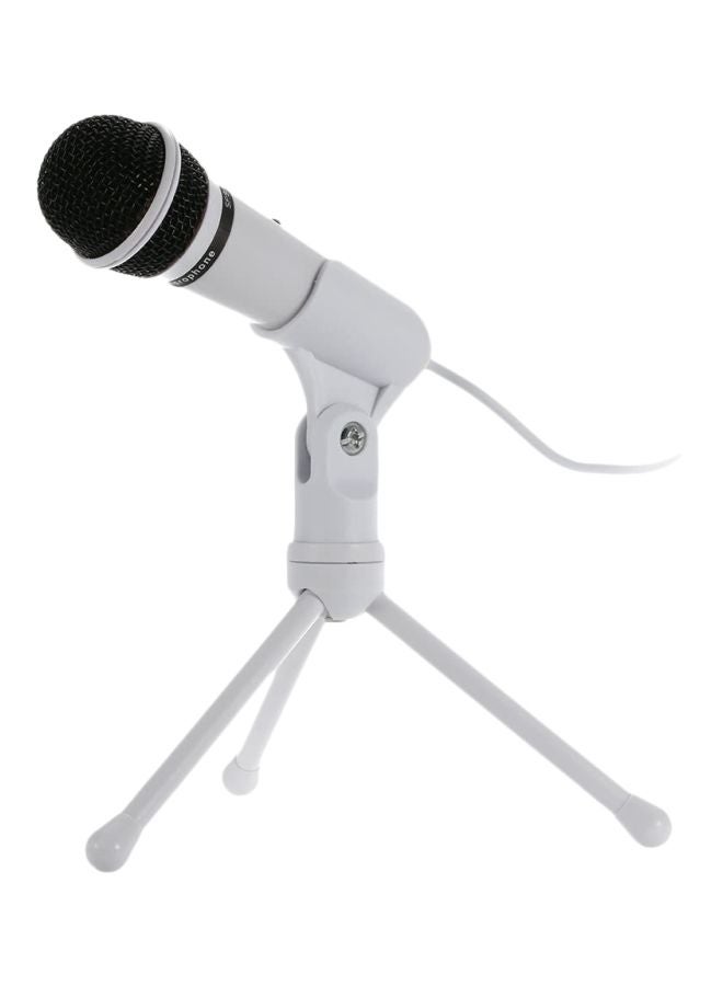 Condenser Microphone With Stand V1916 White/Black  - Image 1