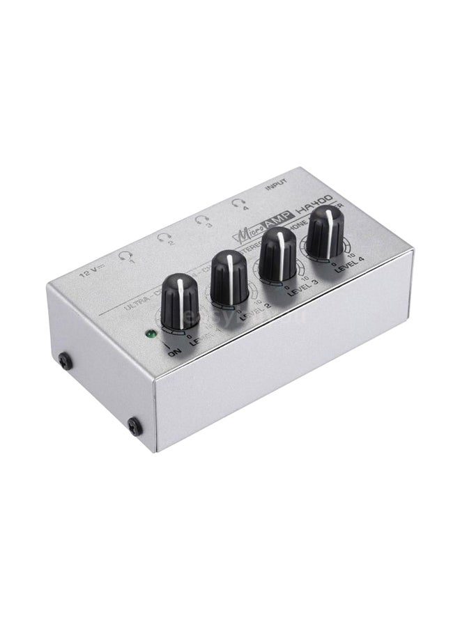 HA400 4-Channel Audio Stereo Headphone Amplifier I1909 Silver  - Image 1