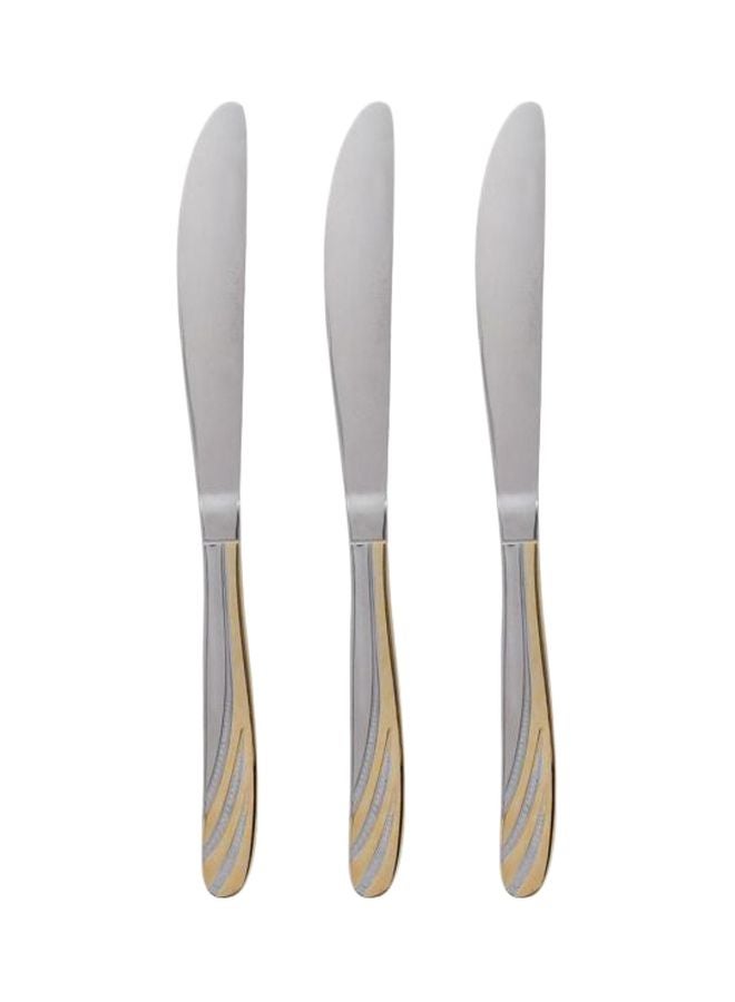 Berger 3-Piece Dessert Knife Set Silver/Gold - Image 1