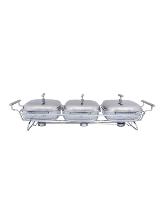 Chef Inox 10-Piece Stainless Steel Food Warmer Set Silver/Clear - Image 1
