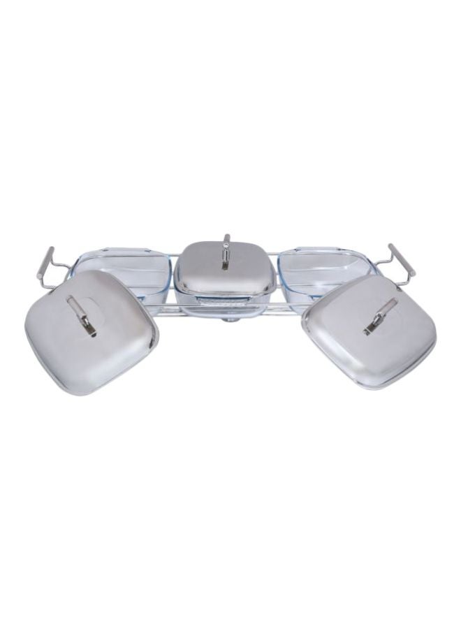 Chef Inox 10-Piece Stainless Steel Food Warmer Set Silver/Clear - Image 2