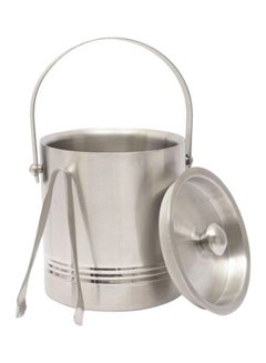 Chef Inox Stainless Steel Double Wall Ice Bucket With Tong 1L Silver  - Image 2