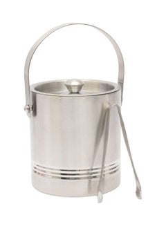Chef Inox Stainless Steel Double Wall Ice Bucket With Tong 1L Silver  - Image 1