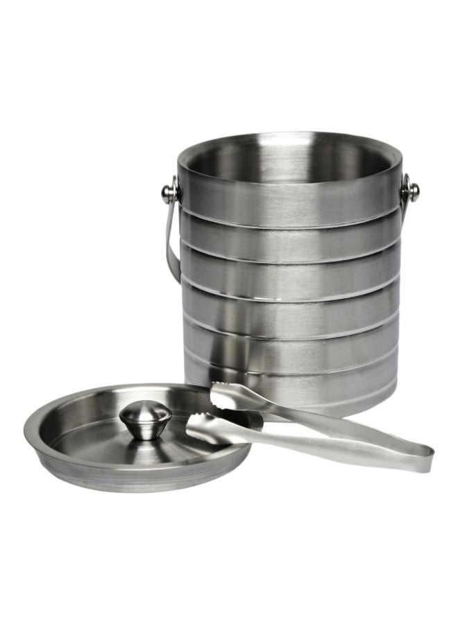 Chef Inox Stainless Steel Ice Bucket With Tong 1L Silver  - Image 2