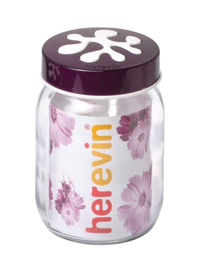 هيرفين وعاء سادة سعة 1.5 لتر شفاف/ أرجواني/ أبيض