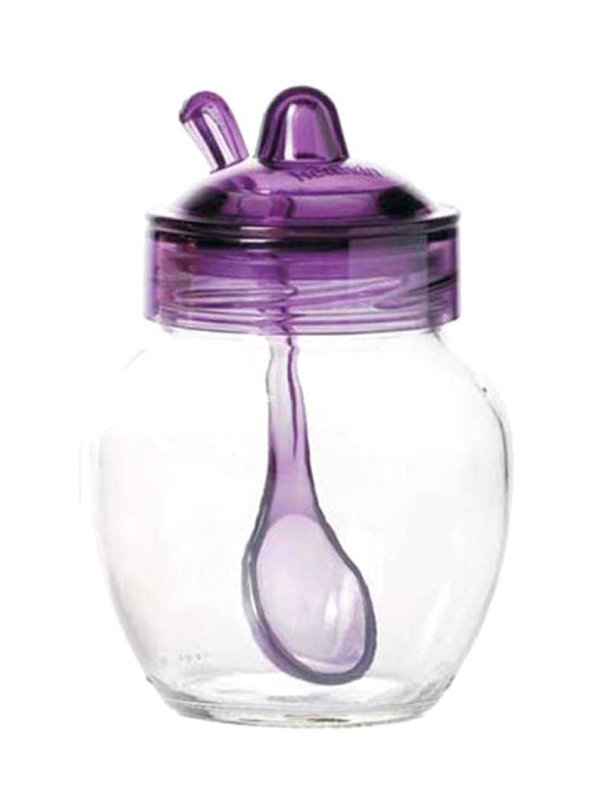 HEREVIN Portable Sauce Spice Jar 370ml Clear/Purple 