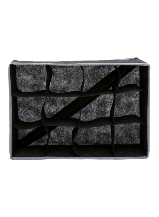 Home 12-Grid Sock Organizer Black 32x24.5x10cm - Image 1