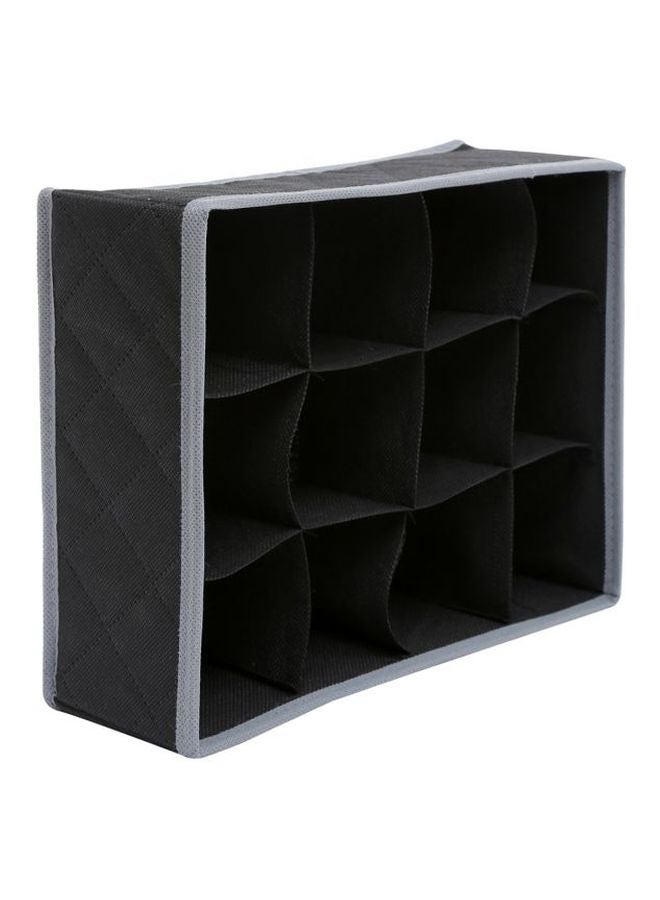 Home 12-Grid Sock Organizer Black 32x24.5x10cm - Image 2