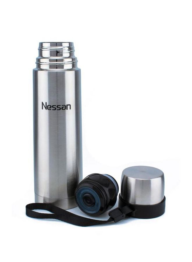 Nessan Stainless Steel Vacuum Flask 500ml Silver/Black - Image 2