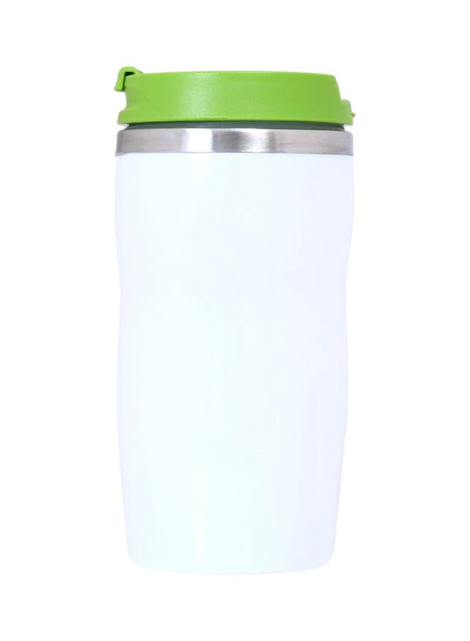 Nessan Stainless Steel Mug 280ml White/Green/Silver - Image 1