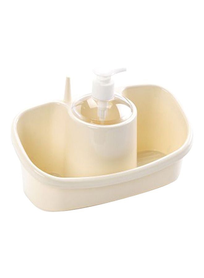 3-In-1 Soap Dispensing And Sponge Holder Beige 