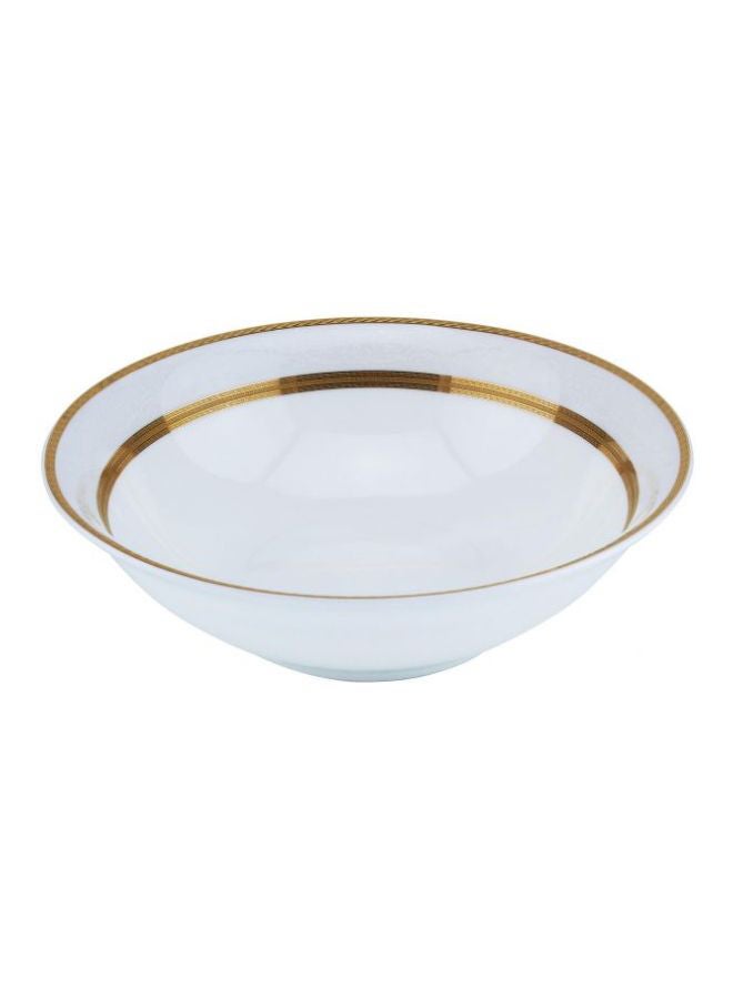 Shallow Porcelain Bowl 23 cm White/Gold 23cm  - Image 2