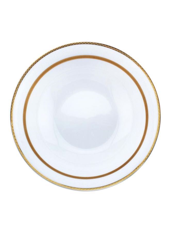 Shallow Porcelain Bowl 23 cm White/Gold 23cm  - Image 1