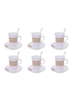 12-Piece Porcelain Cup And Saucer Set Beige/Gold - v1550818014/N21164635A_1